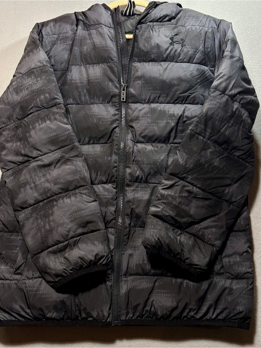 Kids Under Armour Black Quilted Hooded Puffer Jacket
